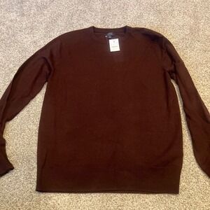 J.Crew Mens Merino Blend Crewneck Sweater Burgundy Size M NWT Ivy League Office